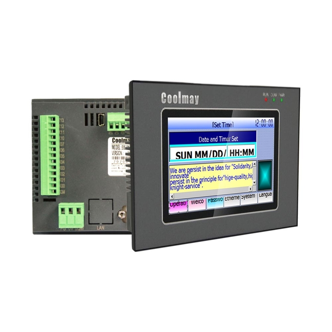 Controlador integrado 12DO do PLC da saída análoga HMI exposição 0 de TFT de 5 polegadas