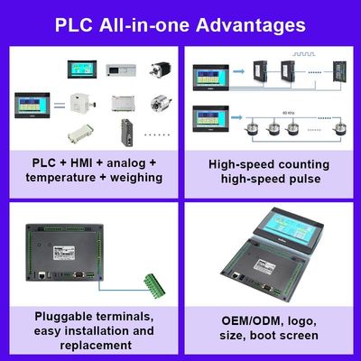 Coolmay 5 Inch HMI PLC All In One RS232 RS485 support Modbus RTU protocal Ethernet optional function plc controller programming plc with hmi touch panel integrated for industrial application